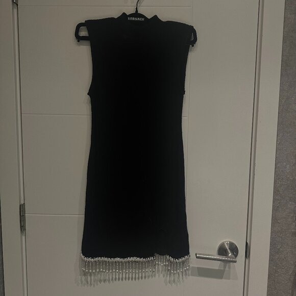 Zara Beaded Hem Black Mini Dress - Picture 1 of 4